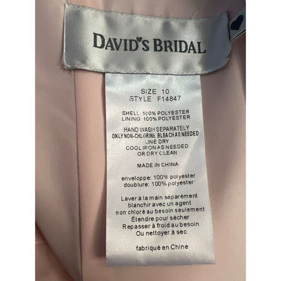 Davids Bridal Strapless Pink Dress Size 10 Formal Bridesmaid Short Prom Homecomi - Picture 6 of 7